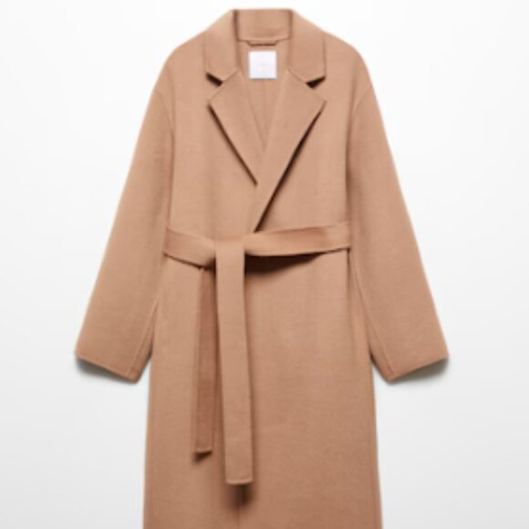 MANGO Women's Belt Handmade Coat NWT - Picture 2 of 4